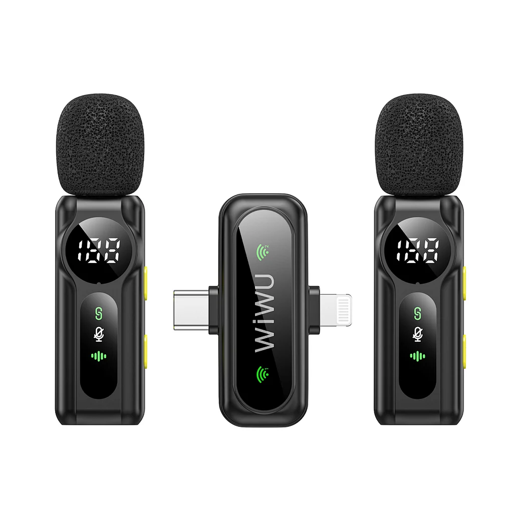 WIWU Wi-WM007 2in1 Wireless Lavalier Microphone with ANC and Lightning Port WIWU Wi-WM007 2in1 Wireless Lavalier Microphone with ANC and Lightning Port